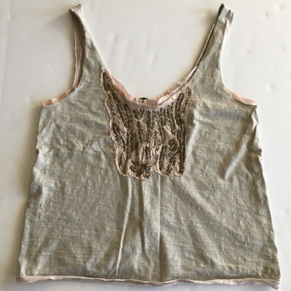 Kimchi Blue Small Cropped Tank Top Exposed Zipper